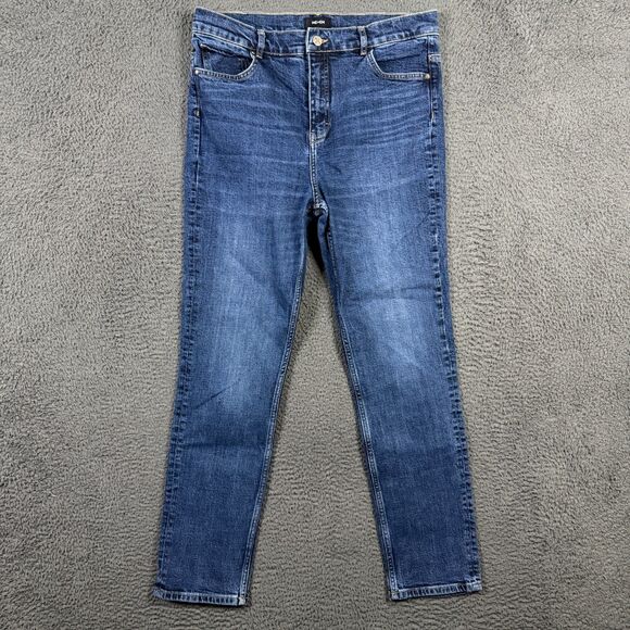 ME+EM Jeans Womens 31 Blue Straight Leg Stretch Dark Wash Denim - Picture 1 of 13